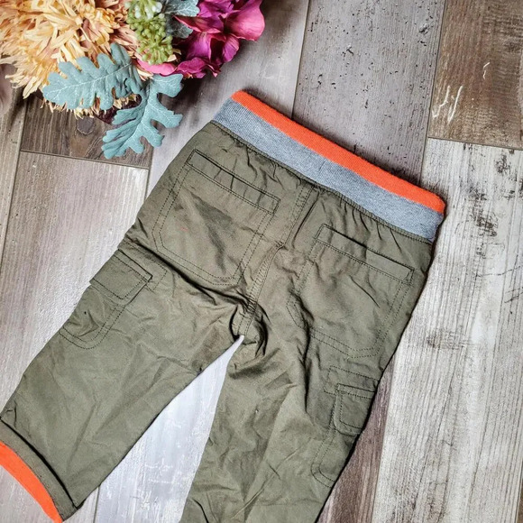 NWT Cat & Jack Straight Leg Casual Boy Pants Size 12m Green Orange - Picture 12 of 12